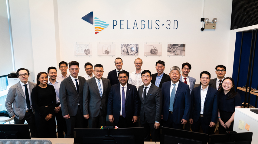 On Feb. 23, attendees including Doosan Enerbility CSO Yongjin Song (front row, 4th from the left) and Pelagus 3D CEO Kenlip Ong (front row, 6th from the left) pose for a photo at the MOU signing ceremony for metal AM technology exchanges and joint marketing held in Singapore.