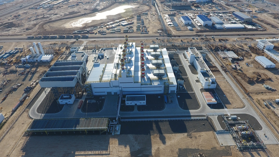 View of Karabatan Combined Cycle Power Plant which was built by Doosan Enerbility in 2020