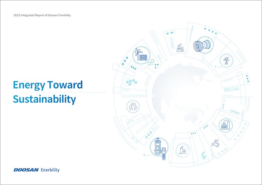Image showing the cover page of Doosan Enerbility’s 2023 Integrated Report