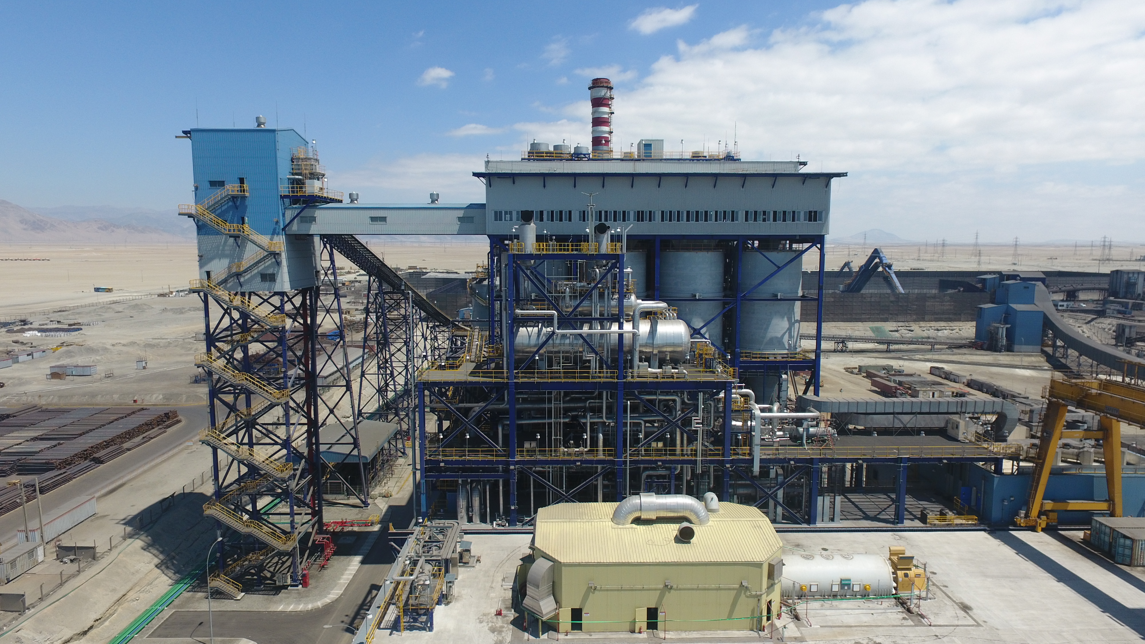 View of the 375MW IEM power plant located in Mejillones, Antofagasta in northern Chile.