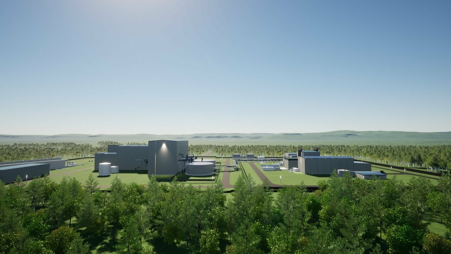 Aerial view of TerraPower’s SMR plant in Wyoming, USA.